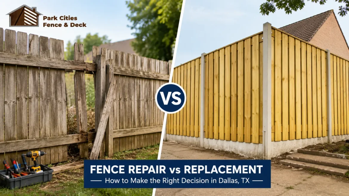 Fence repair vs replacement guide for homeowners in Dallas TX